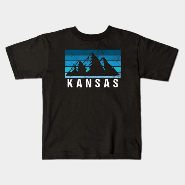 Retro Vintage Kansas USA Kids T-Shirt by JKFDesigns